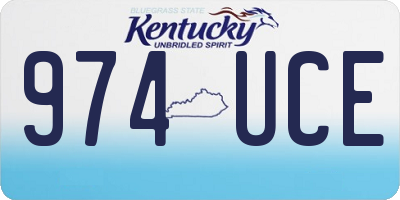 KY license plate 974UCE