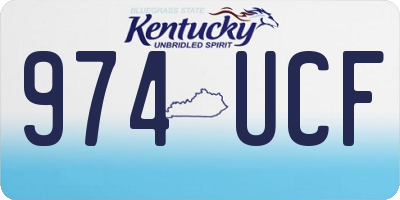KY license plate 974UCF