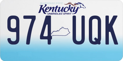 KY license plate 974UQK