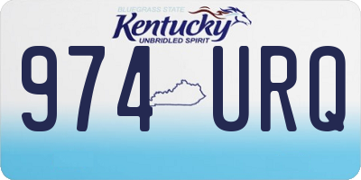 KY license plate 974URQ