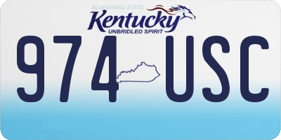 KY license plate 974USC