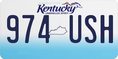 KY license plate 974USH