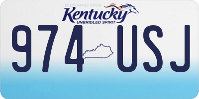KY license plate 974USJ