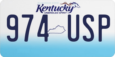 KY license plate 974USP