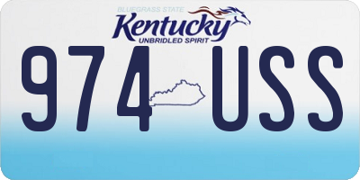 KY license plate 974USS