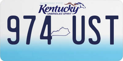 KY license plate 974UST