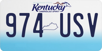 KY license plate 974USV