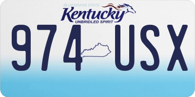 KY license plate 974USX