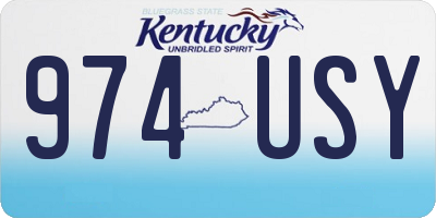 KY license plate 974USY