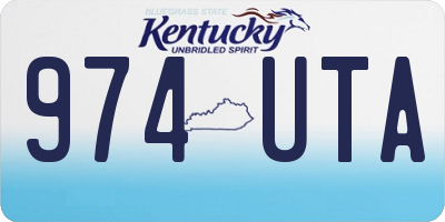 KY license plate 974UTA