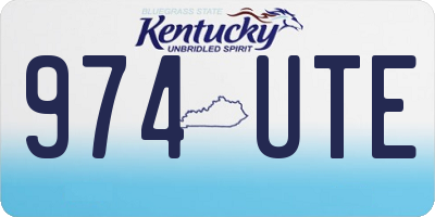 KY license plate 974UTE
