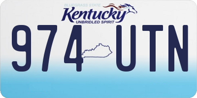 KY license plate 974UTN