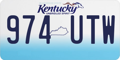 KY license plate 974UTW