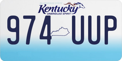 KY license plate 974UUP