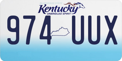 KY license plate 974UUX