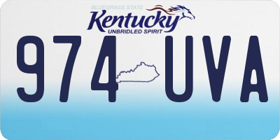 KY license plate 974UVA