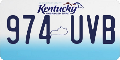 KY license plate 974UVB