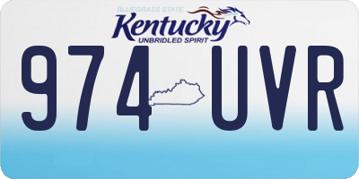 KY license plate 974UVR