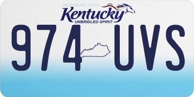 KY license plate 974UVS