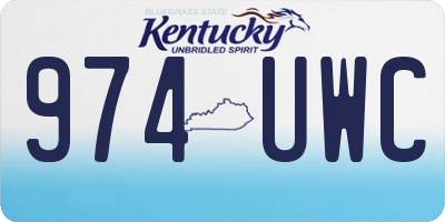KY license plate 974UWC