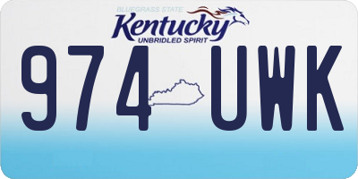 KY license plate 974UWK