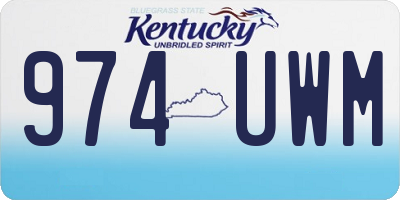 KY license plate 974UWM