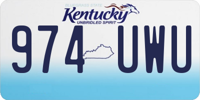 KY license plate 974UWU