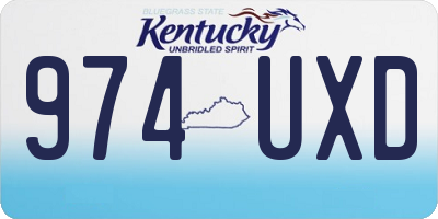 KY license plate 974UXD