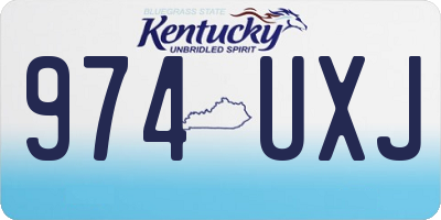 KY license plate 974UXJ