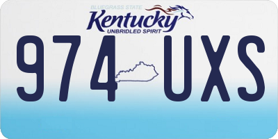 KY license plate 974UXS