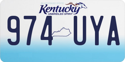 KY license plate 974UYA