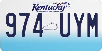 KY license plate 974UYM