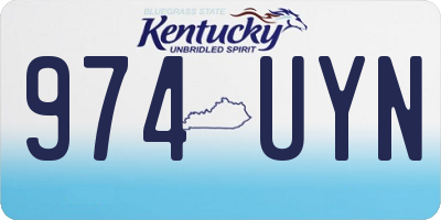 KY license plate 974UYN