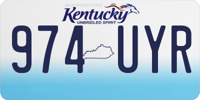 KY license plate 974UYR