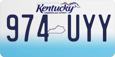 KY license plate 974UYY