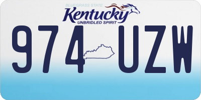 KY license plate 974UZW