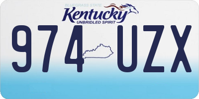 KY license plate 974UZX