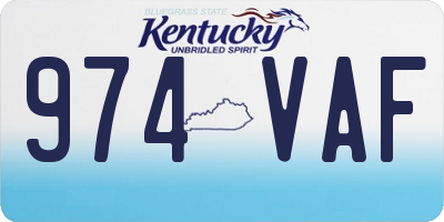 KY license plate 974VAF