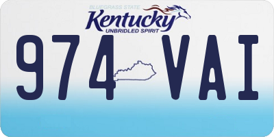 KY license plate 974VAI