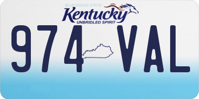 KY license plate 974VAL