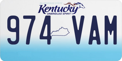 KY license plate 974VAM