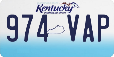 KY license plate 974VAP