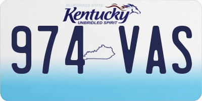 KY license plate 974VAS