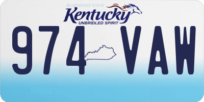 KY license plate 974VAW