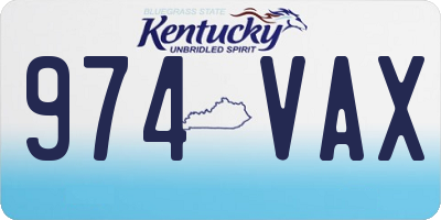 KY license plate 974VAX