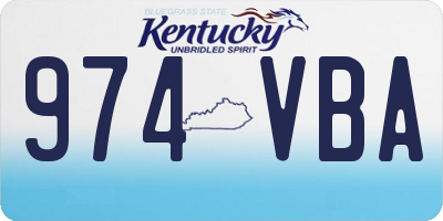 KY license plate 974VBA