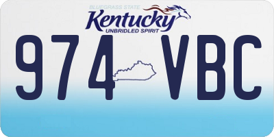 KY license plate 974VBC