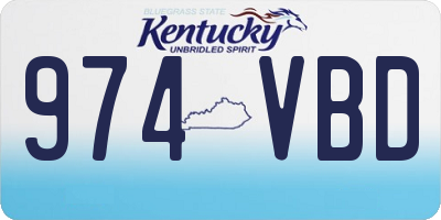 KY license plate 974VBD
