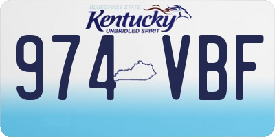 KY license plate 974VBF