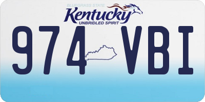 KY license plate 974VBI